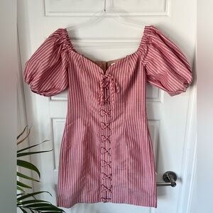 WAYF striped mini dress.